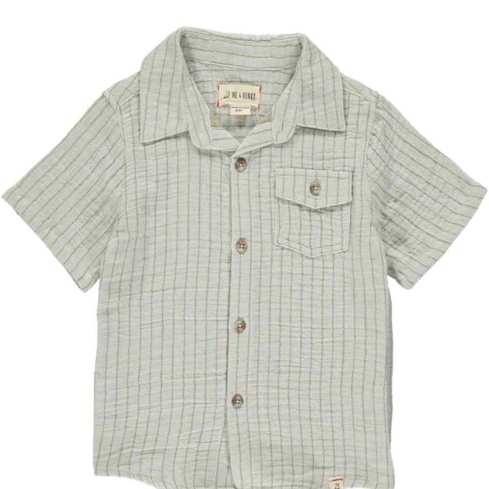 Khaki Gauze button up